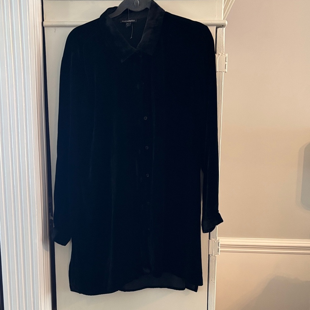 Eileen Fisher Black Button Down Shirt